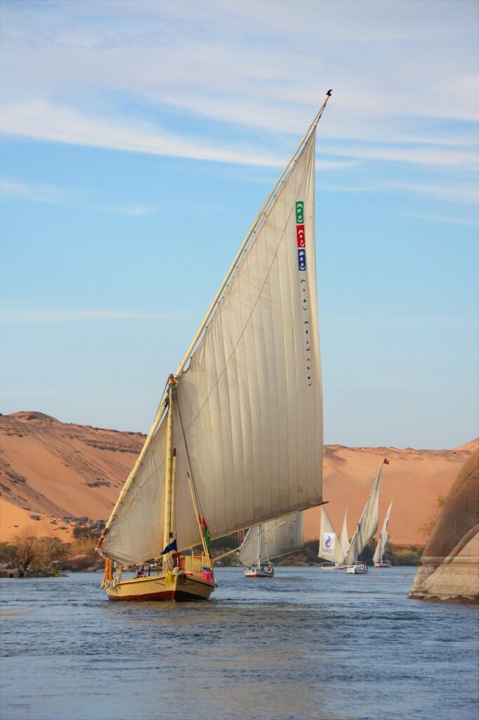 sailboat, desert, nature, trip, transport, travel